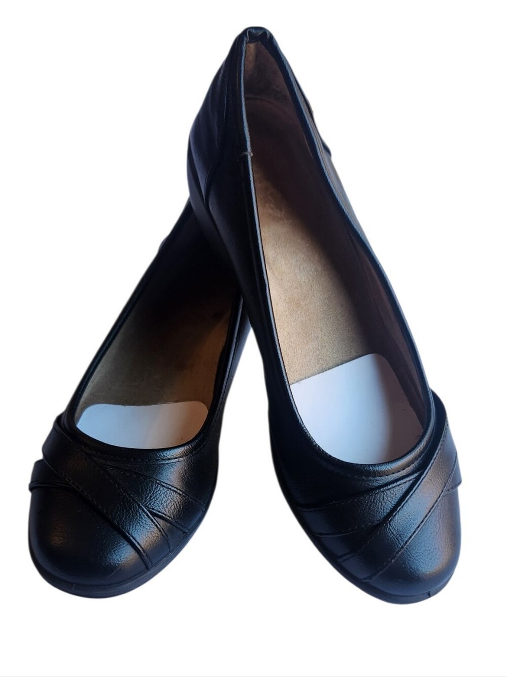 Life Stride Black Womens Classic Round-Toe Ballet Flats Work Comfort Support 7.5